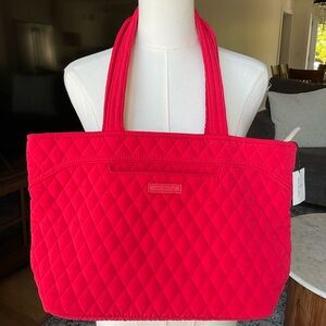 Vera Bradley Mandy Fire Red Quilted Tote Bag